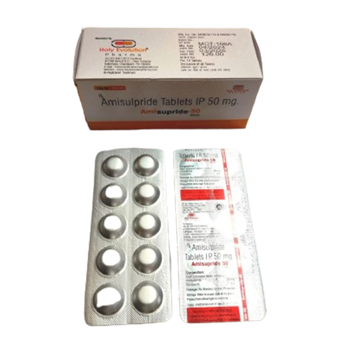 Product Name: Amisulpride 50, Compositions of Amisulpride 50 are Amisulpride Tablets IP 50mg - Holy Evolution Pharma