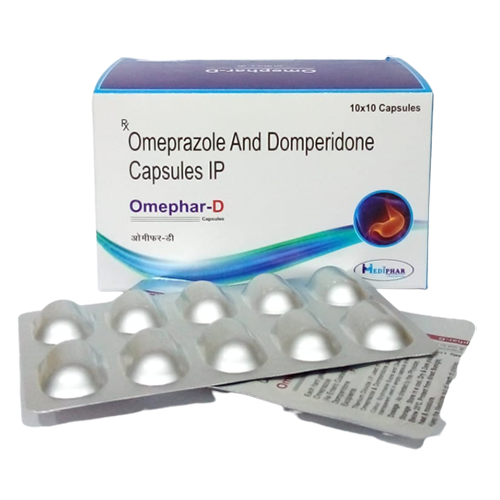 Product Name: Omephar D, Compositions of Omeprazole and Domperidone  Capsules IP are Omeprazole and Domperidone  Capsules IP - Mediphar Lifesciences Private Limited