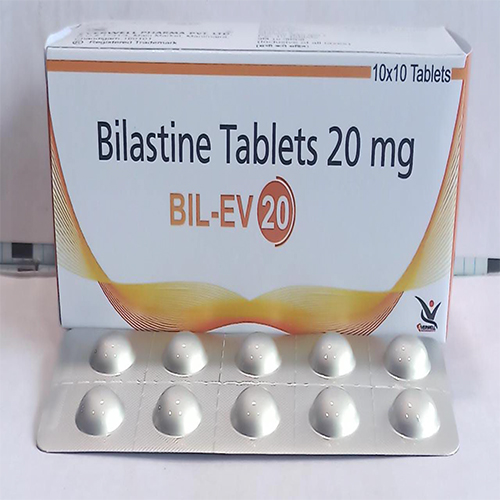 Product Name: BIL EV  20, Compositions of BIL EV  20 are Bilastine Tablets 20 mg  - Orange Biotech Private Limited