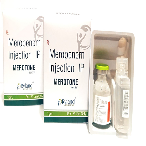 Product Name: MEROTONE Injection, Compositions of Meropenem Injection IP are Meropenem Injection IP - Ryland Health Care