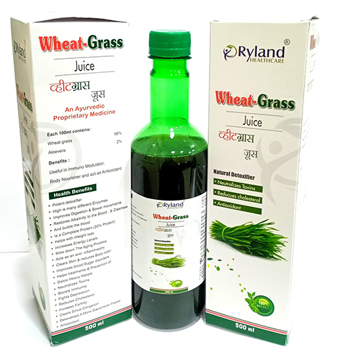 Product Name: Wheat Grass Juice, Compositions of Wheat Grass Juice are An Ayurvedic Proprietary Medicine - Ryland Health Care