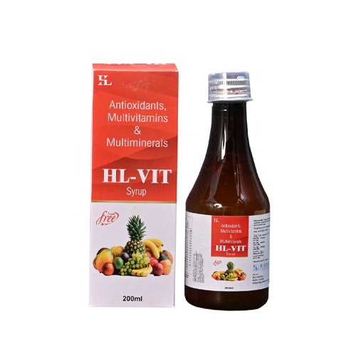 Product Name: HL VIT Syrup, Compositions of HL VIT Syrup are Antioxidants, Multivitamins & Multiminerals - Hikona Lifesciences