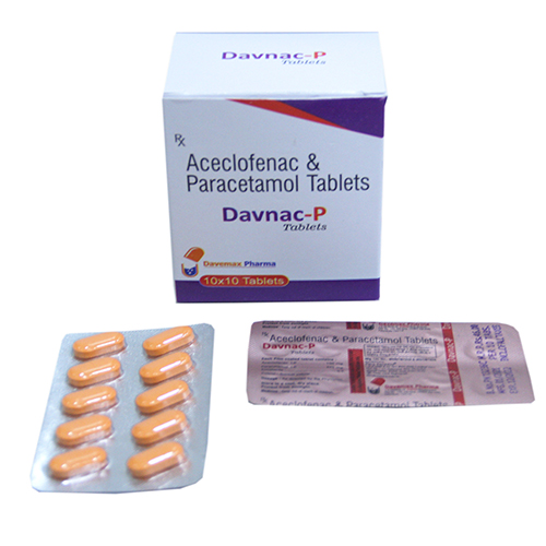 Product Name: Davnac P, Compositions of Davnac P are Aceclofenac & Paracetamol Tablets - Davemax Pharma