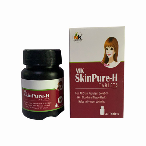 Product Name: MK SkinPure H TABLETS, Compositions of For All Skin Problem Solution Skin Blood And Tissue Health Helps to Prevent Wrinkles are For All Skin Problem Solution Skin Blood And Tissue Health Helps to Prevent Wrinkles - MK Healthcare