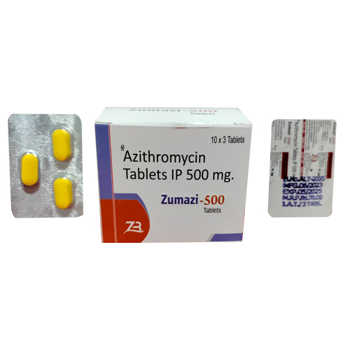 Product Name: ZUMAZI 500, Compositions of ZUMAZI 500 are Azithromycin Tablets IP 500mg - Access Life Science