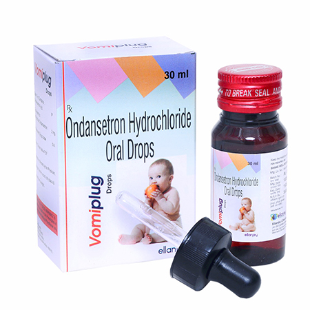 Product Name: Vomiplug, Compositions of Vomiplug are Ondansetron Hydrochloride Oral Drops - Ellanjey Lifesciences