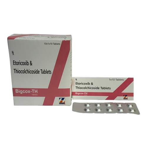 Product Name: Bigcox TH, Compositions of Bigcox TH are Etoricoxib & Thiocolchicoside Tablets - Zerdia Healthcare Private Limited