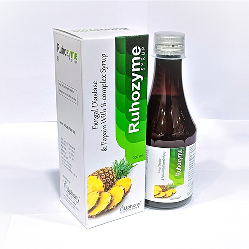 Product Name: Rohuzyme, Compositions of Rohuzyme are Fungal Diastase & Papain With B-complex Syrup - Euphony Healthcare