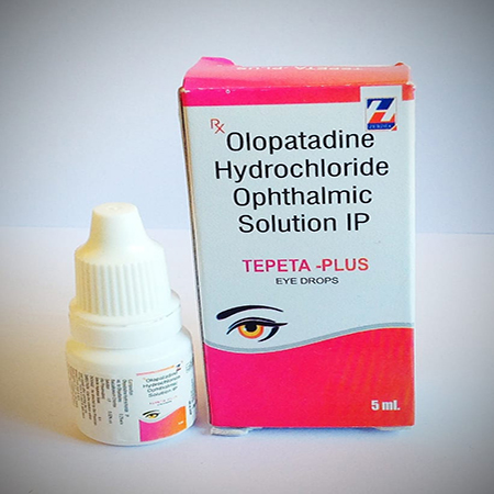 Product Name: Tepeta Plus, Compositions of Tepeta Plus are Olopatadine Hydrochloride Ophthalmic Solution IP - Zerdia Healthcare Pvt Ltd