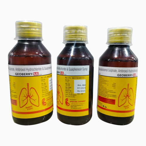 Product Name: GEOBERRY LS, Compositions of GEOBERRY LS are Ambroxol Hydrochloride Guaifenesin syrup - Access Life Science