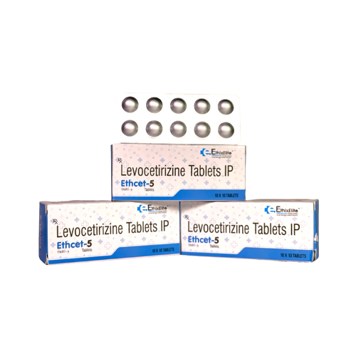 Product Name: ETHCET 5, Compositions of ETHCET 5 are Levocetirizine Tablets IP  - EthixElite Lifesciences Private Limited