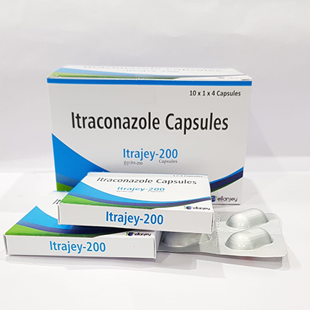 Product Name: Itrazey 200, Compositions of Itrazey 200 are Itraconazole Capsules - Ellanjey Lifesciences