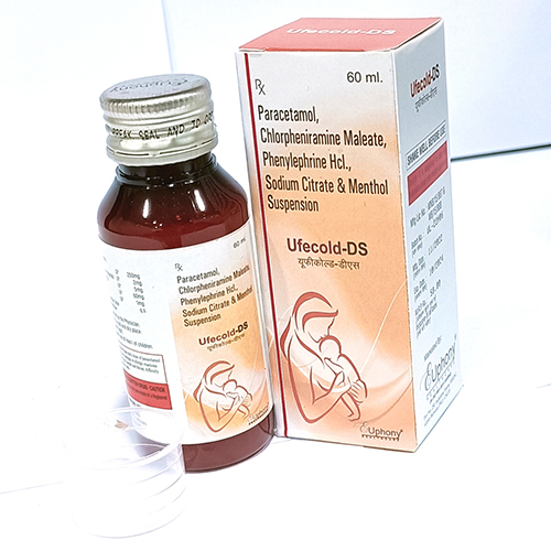 Product Name: Ufecold DS, Compositions of Ufecold DS are Paracetamol, Chlorpheniramine maleate, phenylephrine and, sodium citrate and menthol suspension - Euphony Healthcare