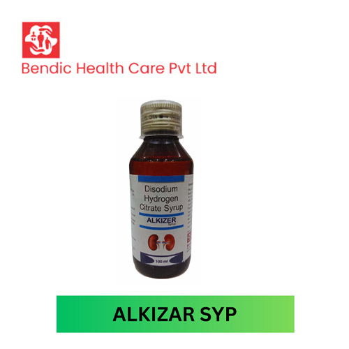 Product Name: ALKIZAR , Compositions of Disodium Hydrogen Citrate Syrup are Disodium Hydrogen Citrate Syrup - Bendic Healthcare Private Limited