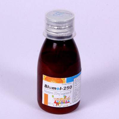 Product Name: Blumol 250, Compositions of Blumol 250 are Paracetamol 250 mg Suspension IP - Bluewaterresearch