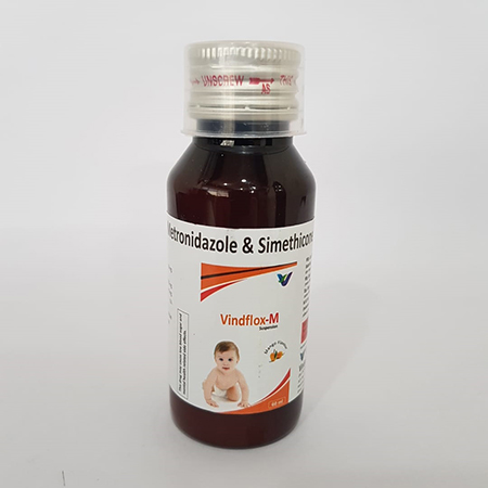 Product Name: VINDFLOX M, Compositions of VINDFLOX M are Metronidazole & Simethicone - Vindcare Lifesciences