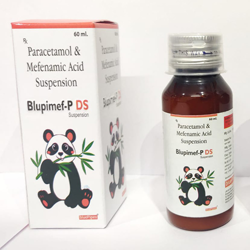 Product Name: BLUPIMEF P DS, Compositions of are Paracetamol & Mefenamic Acid Suspension - Bluepipes Healthcare