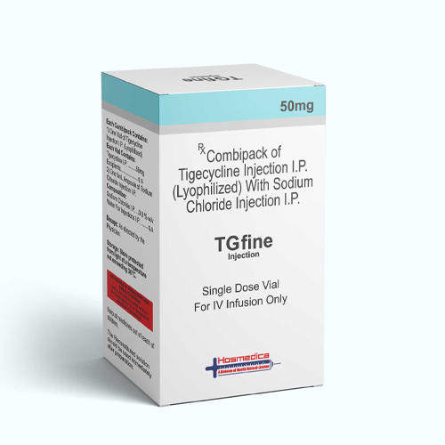 Product Name: TG FINE, Compositions of TG FINE are Combikit of Tigecycline injection I.P. (Lyophilizeed) With Sodium Chloride Injection I.P. - Health Biotech Limited