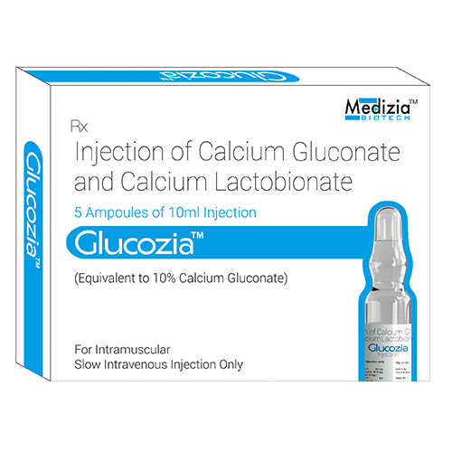 Product Name: Glucozia, Compositions of Injection Of Calcium Gliconete and Calcium Lactobionate  are Injection Of Calcium Gliconete and Calcium Lactobionate  - Medizia Biotech