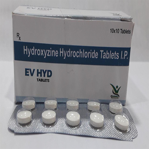 Product Name: EV HYD , Compositions of EV HYD  are Hydroxyzine Hydrochloride Tablets I.P.  - Orange Biotech Private Limited