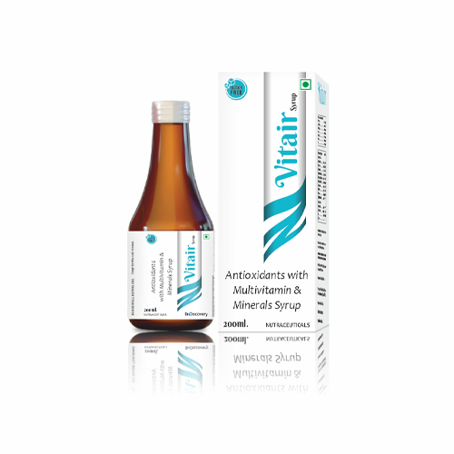 Product Name: Vitair, Compositions of Vitair are Antioxidants with Multivitamin & Minerals Syrup - Biodiscovery Lifesciences Private Limited