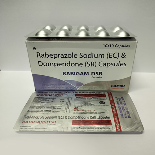 Product Name: Rabigam DSR, Compositions of Rabigam DSR are rabeprazole Sodium (EC) & Domperidone (SR) Capsules  - Gamro Pharmaceuticals