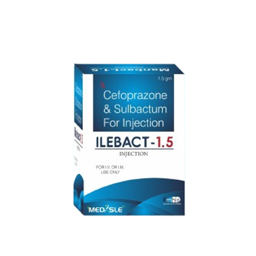 Product Name: ILEBACT 1.5, Compositions of ILEBACT 1.5 are Cefoprazone & Sulbactum For Injection - Medisle Pharma