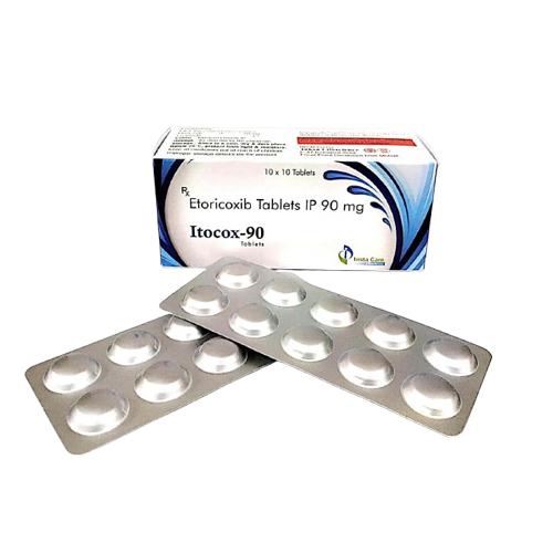 Product Name: ITOCOX 90, Compositions of ITOCOX 90 are Etoricoxib Tablets I.P. 90mg. - Insta Care Lifesciences