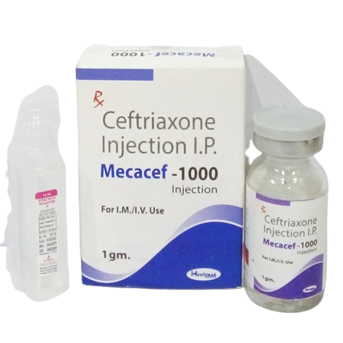 Product Name: Mecacaf 100, Compositions of Mecacaf 100 are Ceftriaxone  Injection IP - Mediphar Lifesciences Private Limited