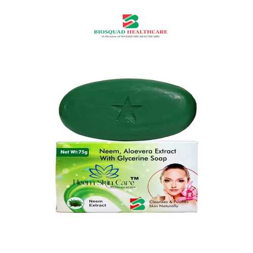 Product Name: NEEM SKIN CARE , Compositions of Neem,Aloevera Extract With Glycerine Soap are Neem,Aloevera Extract With Glycerine Soap - Biosquad Healthcare