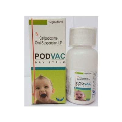 Product Name: PODVAC, Compositions of PODVAC are Cefpodoxime  Oral suspension IP - Cubic Lifesciences Private Limited