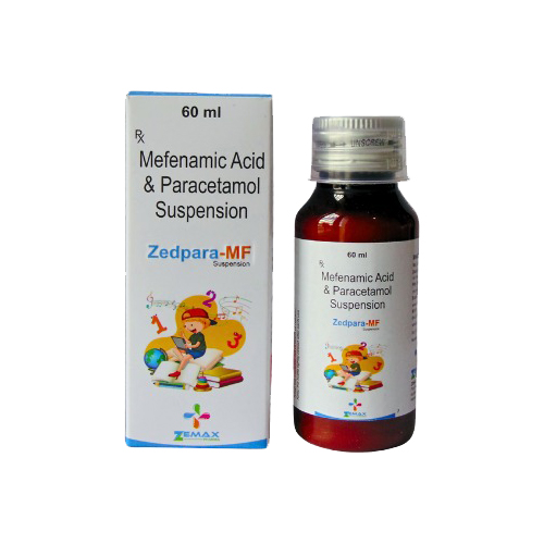 Product Name: Zedpara MF, Compositions of Zedpara MF are Mefenamic Acid & Paracetamol Suspension - Zemax Pharma