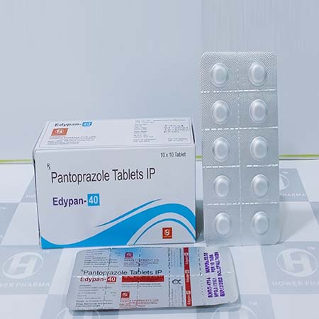 Product Name: Edypan 40, Compositions of Pantoprazole Tablets IP are Pantoprazole Tablets IP - Hower Pharma Private Limited