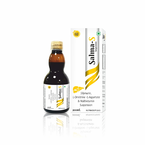 Product Name: Salma S, Compositions of Salma S are Silymarin, L-Ornithine-L-Aspartate & Multivitamin Suspension - Biodiscovery Lifesciences Private Limited