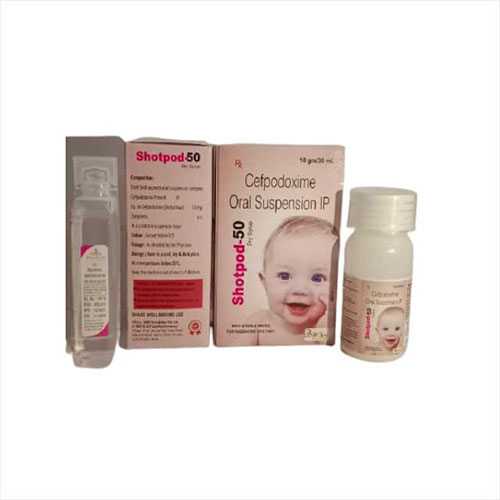 Product Name: Shotpod 50, Compositions of Shotpod 50 are Cefpodoxime Oral Suspension IP - Biosky Remedies