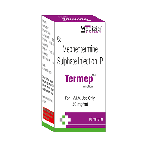 Product Name: Tarmep, Compositions of Mephentermine Sulphate Injection IP  are Mephentermine Sulphate Injection IP  - Medizia Biotech