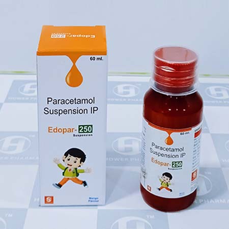 Product Name: Edopar 250, Compositions of Edopar 250 are Paracetamol Suspension IP - Hower Pharma Private Limited