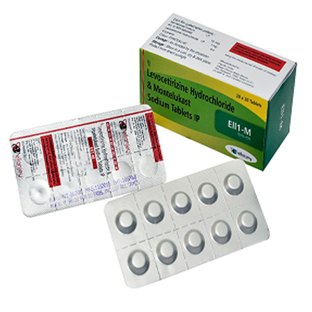 Product Name: Ell 1 M, Compositions of Ell 1 M are Levocetrizine Hydrochloride & Montelukast Sodium Tablets IP - Ellanjey Lifesciences