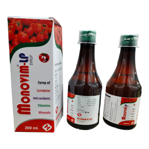 Product Name: MONOVIM LP, Compositions of MONOVIM LP are Syrup of Lycopene Anti Oxidants Vitamins - Access Life Science