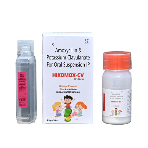 Product Name: HIKOMOX CV, Compositions of are Amoxycillin & Potassium Clavulanate For Oral Suspension IP - Hikona Lifesciences