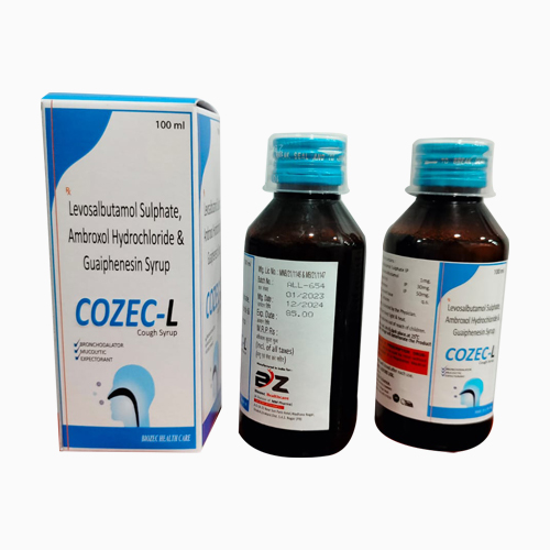 Product Name: COZEC L, Compositions of COZEC L are Levosalbutamol sulphate, Ambroxol Hydro chloride & Guaiphenesin Syrup - Access Life Science