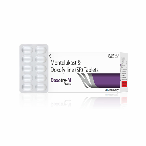 Product Name: Doxotry M, Compositions of Doxotry M are Montelukast & Doxofylline (SR) Tablets - Biodiscovery Lifesciences Private Limited