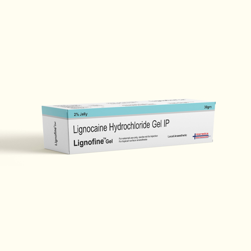 Product Name: LIGNOFINE, Compositions of LIGNOFINE are Lignocaine Hydrochloride Gel IP - Health Biotech Limited