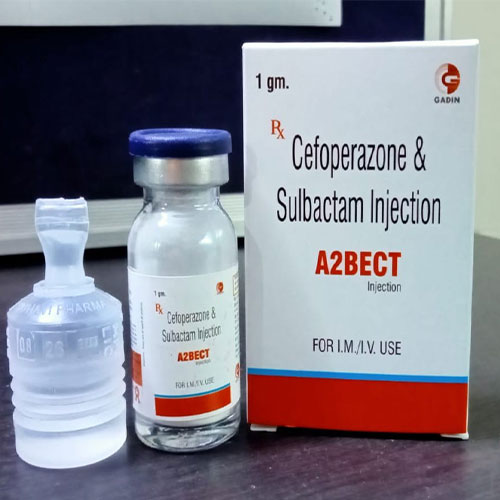 Product Name: A2BECT, Compositions of CEFOPERAZONE AND SULBACTAM are CEFOPERAZONE AND SULBACTAM - Gadin Pharmaceuticals Pvt. Ltd