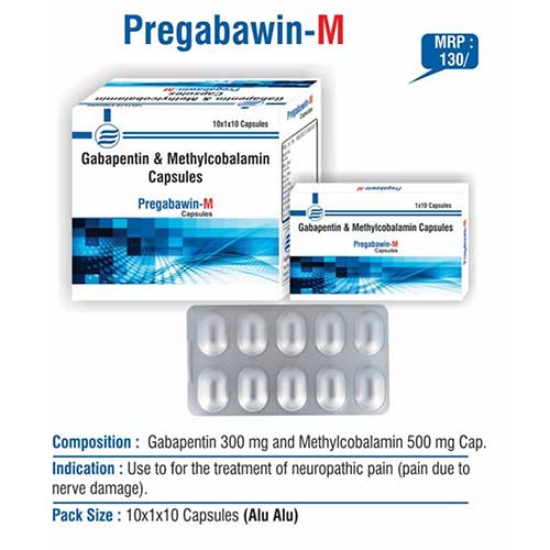 Product Name: Pregabawin M, Compositions of Pregabawin M are Gabapentin & Methylcobalamin Capsules - Euphoria India Pharmaceuticals