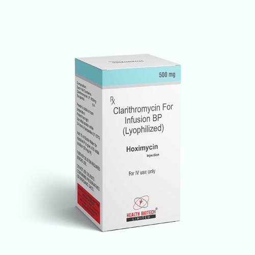 Product Name: HOXIMYCIN, Compositions of HOXIMYCIN are Clarithromycin For Infusion BP (Lyophillized) - Health Biotech Limited