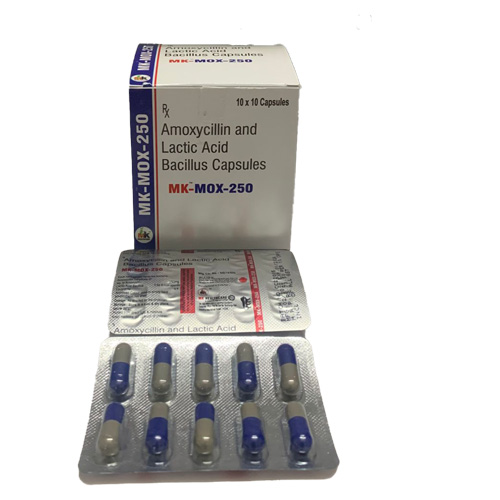 Product Name: MK MOX 250 MK MOX 250, Compositions of Amoxycillin and Lactic Acid Bacillus Capsules are Amoxycillin and Lactic Acid Bacillus Capsules - MK Healthcare