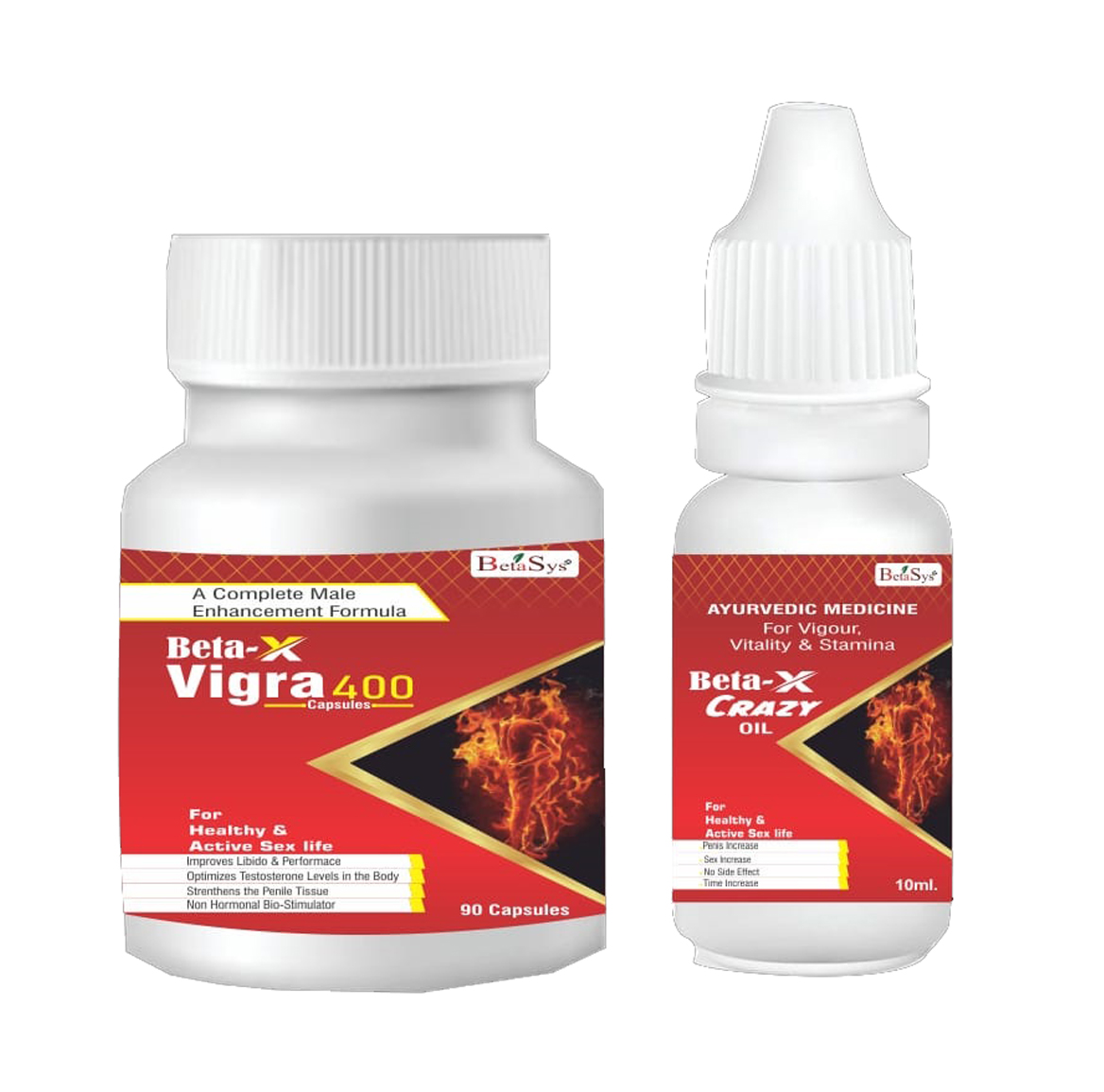 Product Name: Beta X Vigra 400, Compositions of Complete Male Enhancement Formula are Complete Male Enhancement Formula - Betasys Healthcare Pvt Ltd