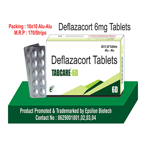 Product Name: Tabcare 6D, Compositions of Tabcare 6D are Deflazacort Tablets  - Epsilon Biotech