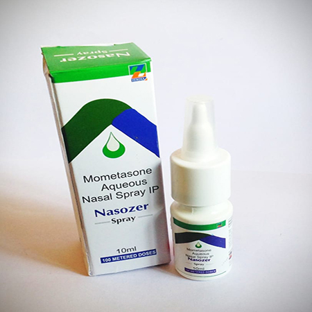 Product Name: Nasozer, Compositions of Nasozer are Mometasone Aqueous Nasal Spray IP  - Zerdia Healthcare Pvt Ltd